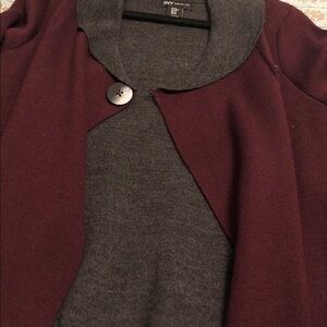 Jones New York Plum and Gray Long Cardigan